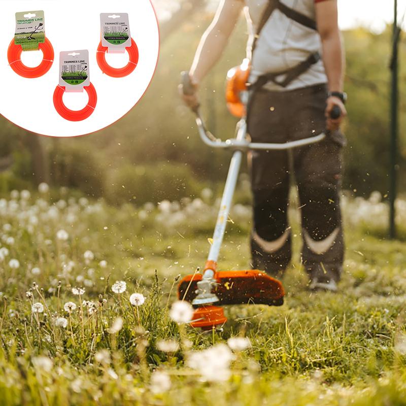 1Pc 15M*2.4Mm/2.7Mm/3Mm Mowing Nylon Grass Trimmer Rope Brush Cutter Line