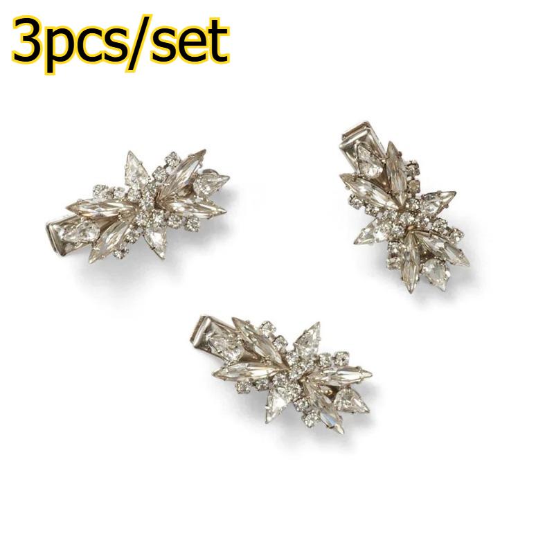 3pcs/set European American Simple Rhinestone Inlaid Hair Clips Elegant Temperament Fashion Decorative Hair Accessories