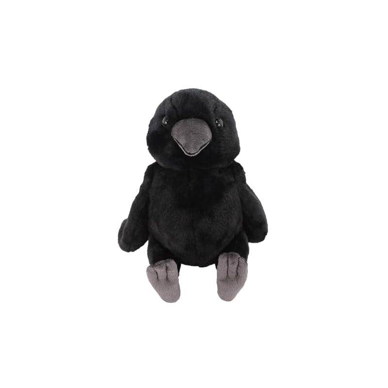 SunLemon Fluffies Medium Crow 15 x 24 x 20.5cm Plush Animal Cute Bird P-1473