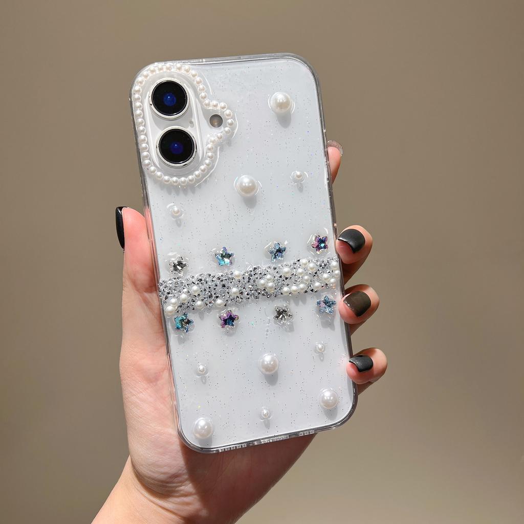 Fashion Applicable Apple 16 Mobile Phone Case Epoxy Pearl iPhone15Pro Color Star 14plus Case