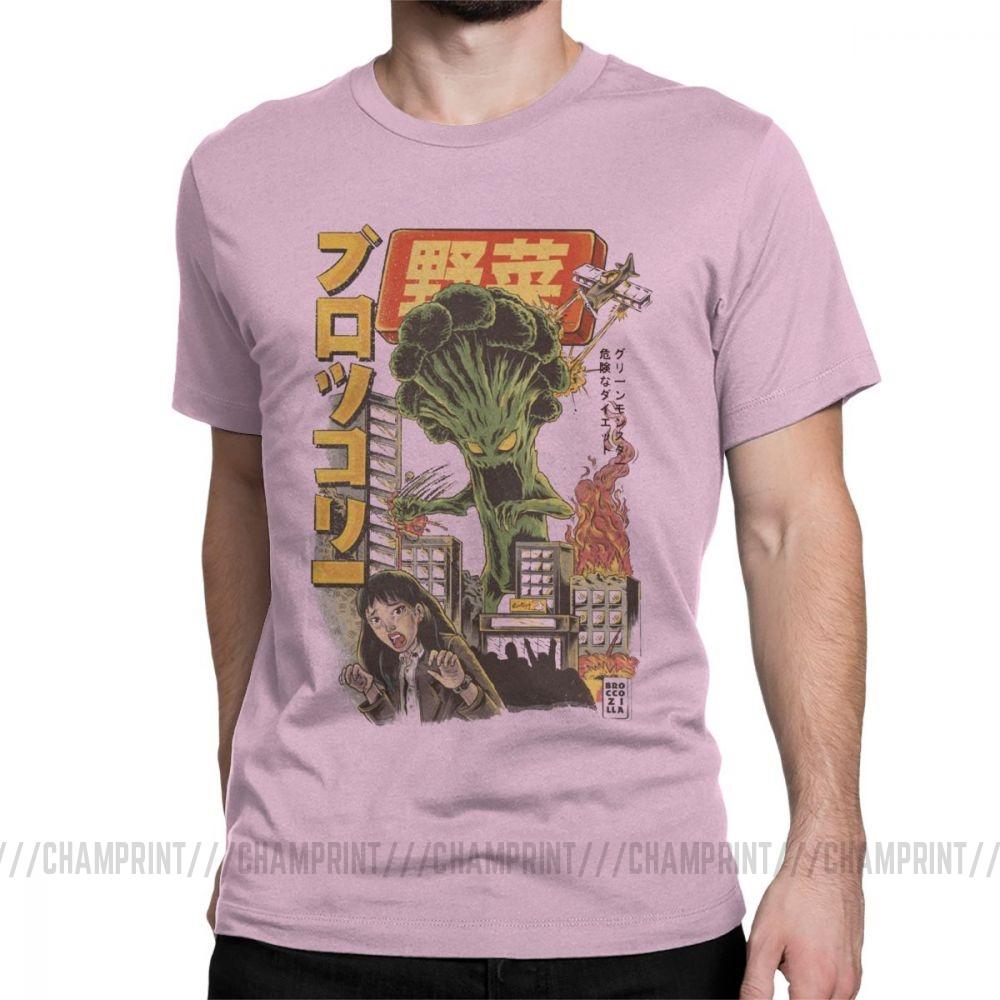 Giant Mushrooms Monster Clothes Demon Broccozilla T Shirts For Men Broccoli Funny Japanese Anime T