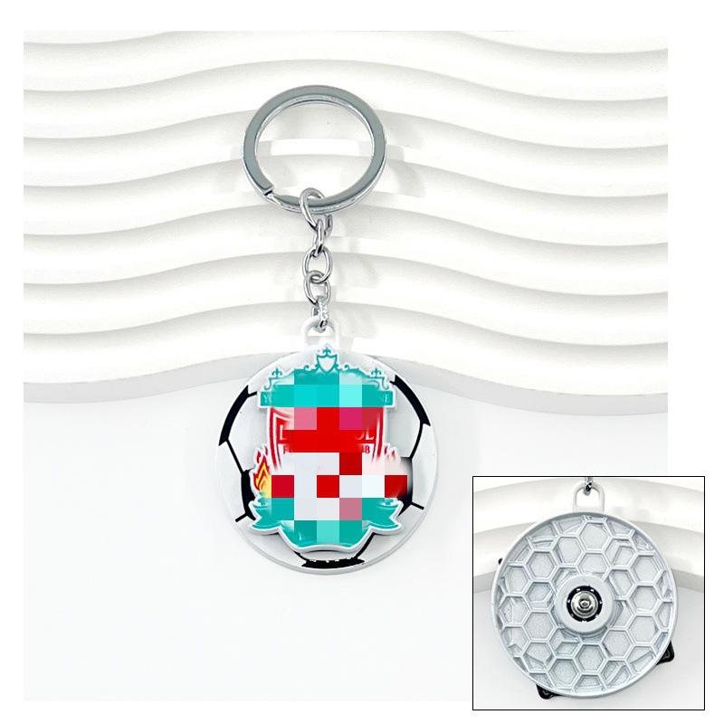 Chelsea AC Milan Barcelona Messi Real Madrid Ronaldo Football Keychain Turning Fan Pendant Blind Box Gift