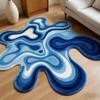 Gradient Coloured Irregular Shape Soft Puffy Rug Living Room Bedroom Rug Modern Home Decoration