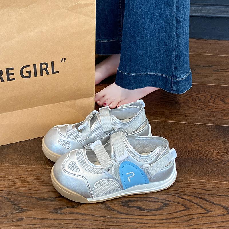 

Голова куклы летние сандалии на липучке для пляжа дышащая толстая подошва маленькие полые повседневные туфли 40 синий