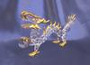 Fourcart Handmade Glass Natural Quartz Crystal Dragon 4-inch x 3-Piece Set