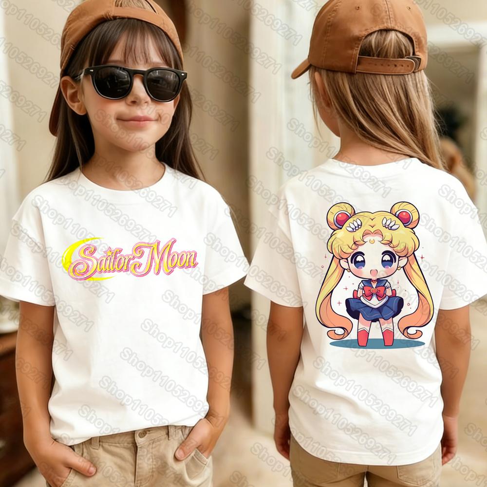 Sailor Moon Retro 90s Anime Graphic TShirt Summer Women Girls Kids Tee Streetwear Casual Trend Short Sleeve Hop Tops Clothing