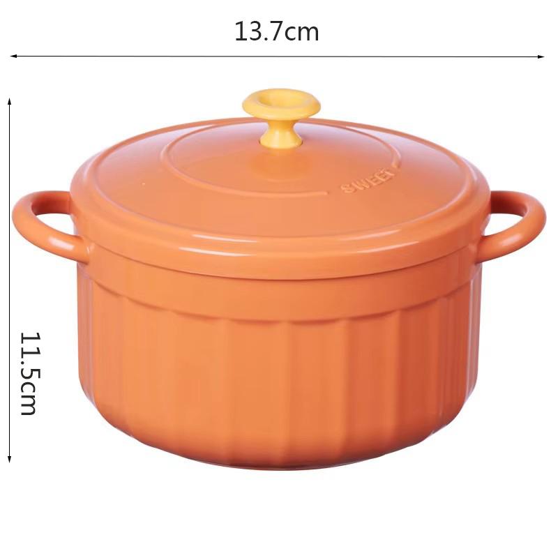 

Миска для лапши быстрого приготовления с ручкой, однотонная, антиожоговая, студенческая пищевая емкость, здоровая посуда, миска, столовая посуда