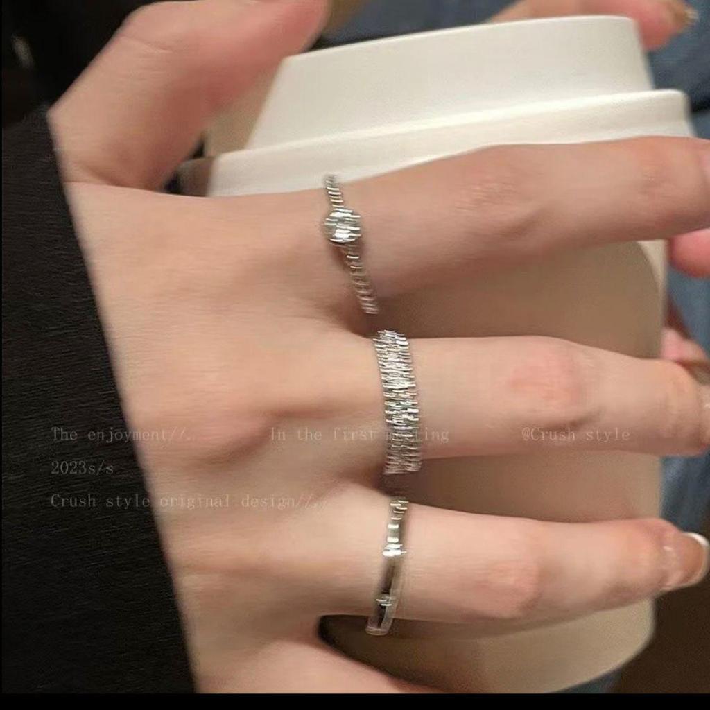 Bague ouverte polyvalente style coréen: Tempérament Élégant, Design de Personnalité Simple pour Femmes et Couples