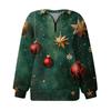 Women's Casual Fashion Long Sleeve  Print Oversize Zip Sweatshirt Top