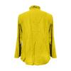 Women's Loose Ruffled Solid Color Stand Collar Long Sleeve Cotton And Linen Top