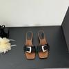 Soft Sole One-word with Fashion Slippers Women's Skirt Summer Beach Shoes Thin Heels Cool Slippers Women's Trend