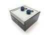 TATEOSSIAN Nord Pelle Leather Cuffs Cufflinks (Rhodium & Blue)