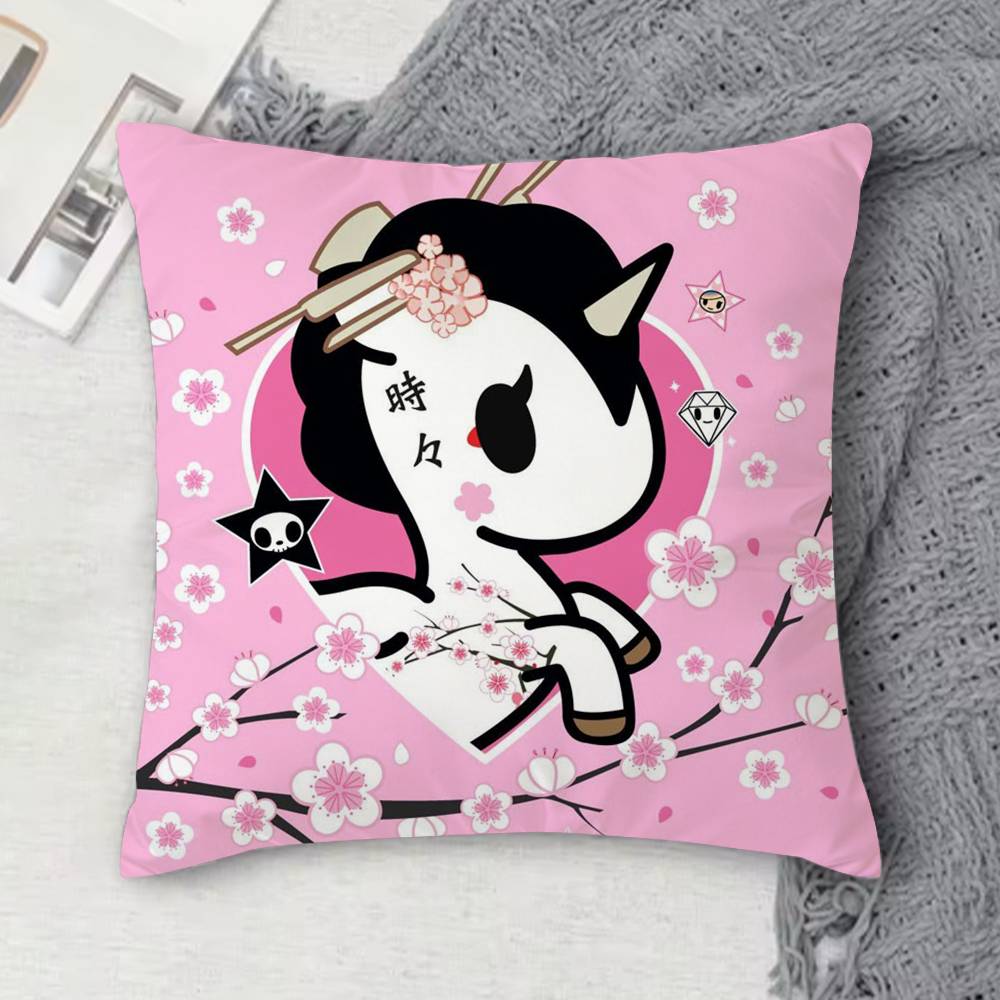 Fashion T-Tokidokis Double-Sided Printed Square Decorative Cushion Cover For Sofa Living Room Home Decor