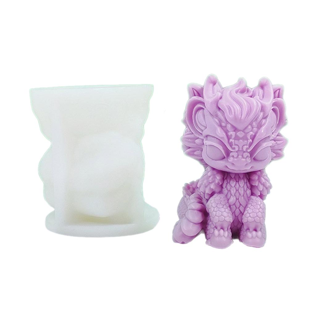 Cute Dragon Silicone Mould Resin Casting Molds Scented Candle Molds for Candle Making Plaster Soap Mold Desktop Decors