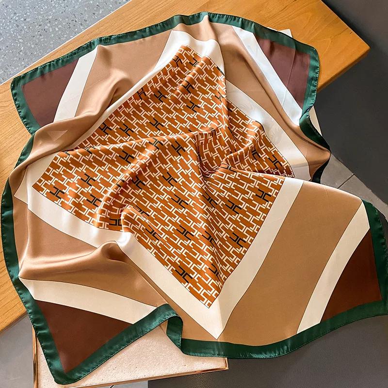 

Женский платок 2024 года, новый стиль, платок Four Seasons Design, популярный квадратный платок 70X70 см, роскошный солнцезащитный пляжный шелковый хиджаб 70x70cm
