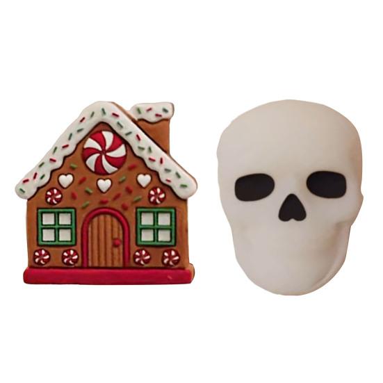 Skull Cabinet Knob Covers Halloween Decor Pull Handle Gingerbread House Drawer Knob Covers for Dresser Closets Wardrobes Bookcases Decoration