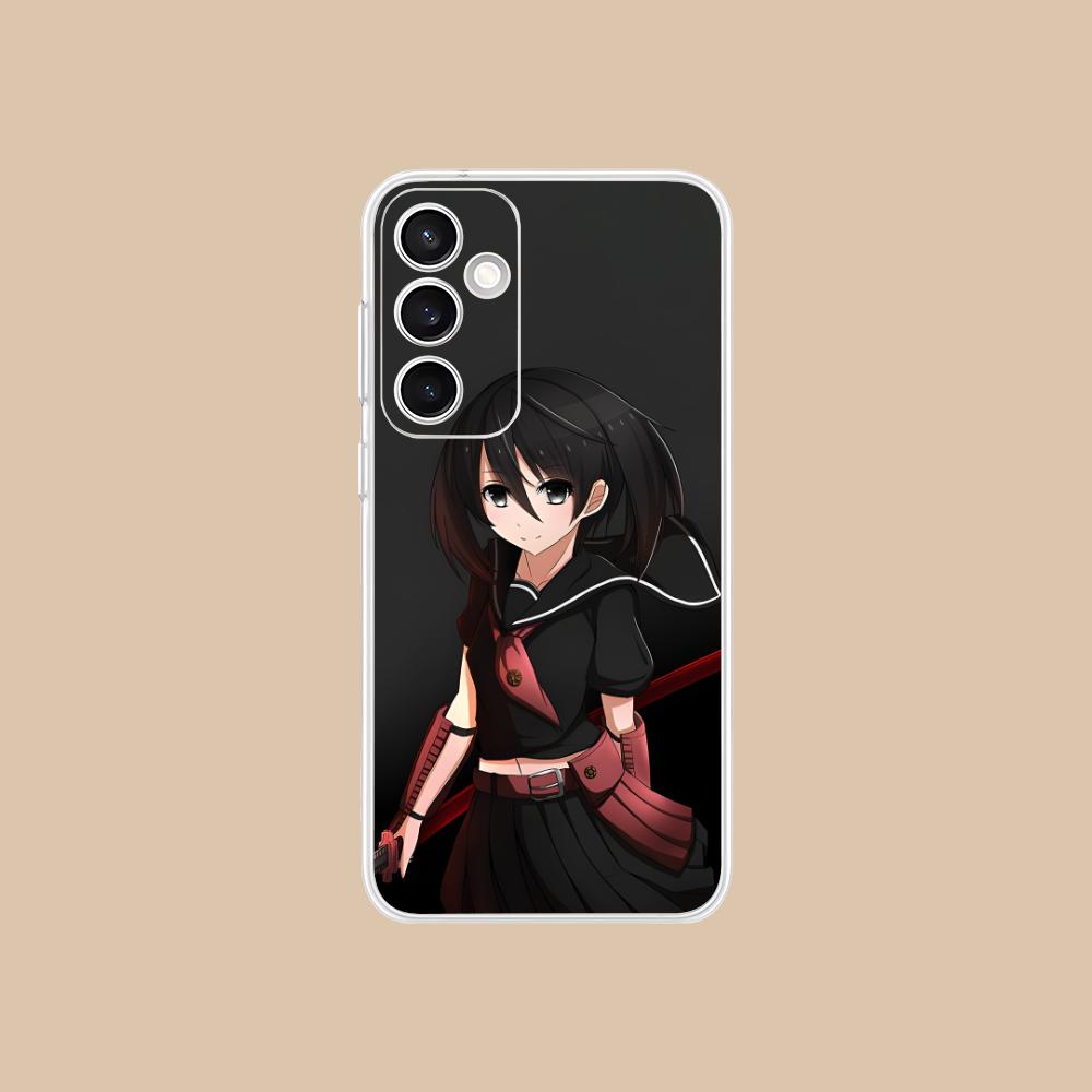 Akame Kurome Clear Mobile Phone Case for Samsung Galaxy S25 S24 S23 S22 S21Plus FE Ultra Colorful Cover