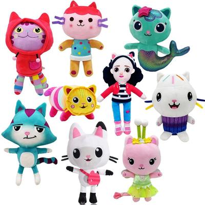 Gabby Dollhouse Plush Toy Mercat Cartoon Stuffed Animals Smiling Cat Car Cat Hug Gaby Girl Dolls Kids Birthday Gifts