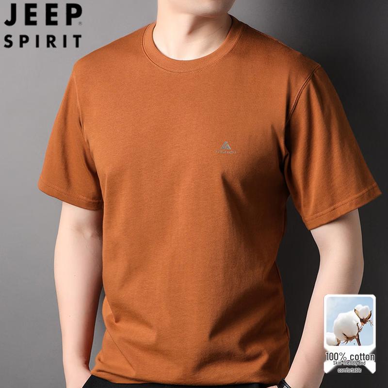 

JEEP SPIRIT Men s 100% Cotton Short Sleeve Round Neck T-shirt M