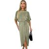 AX Paris Womens/Ladies Plisse Tie Belt Short-Sleeved Midi Dress