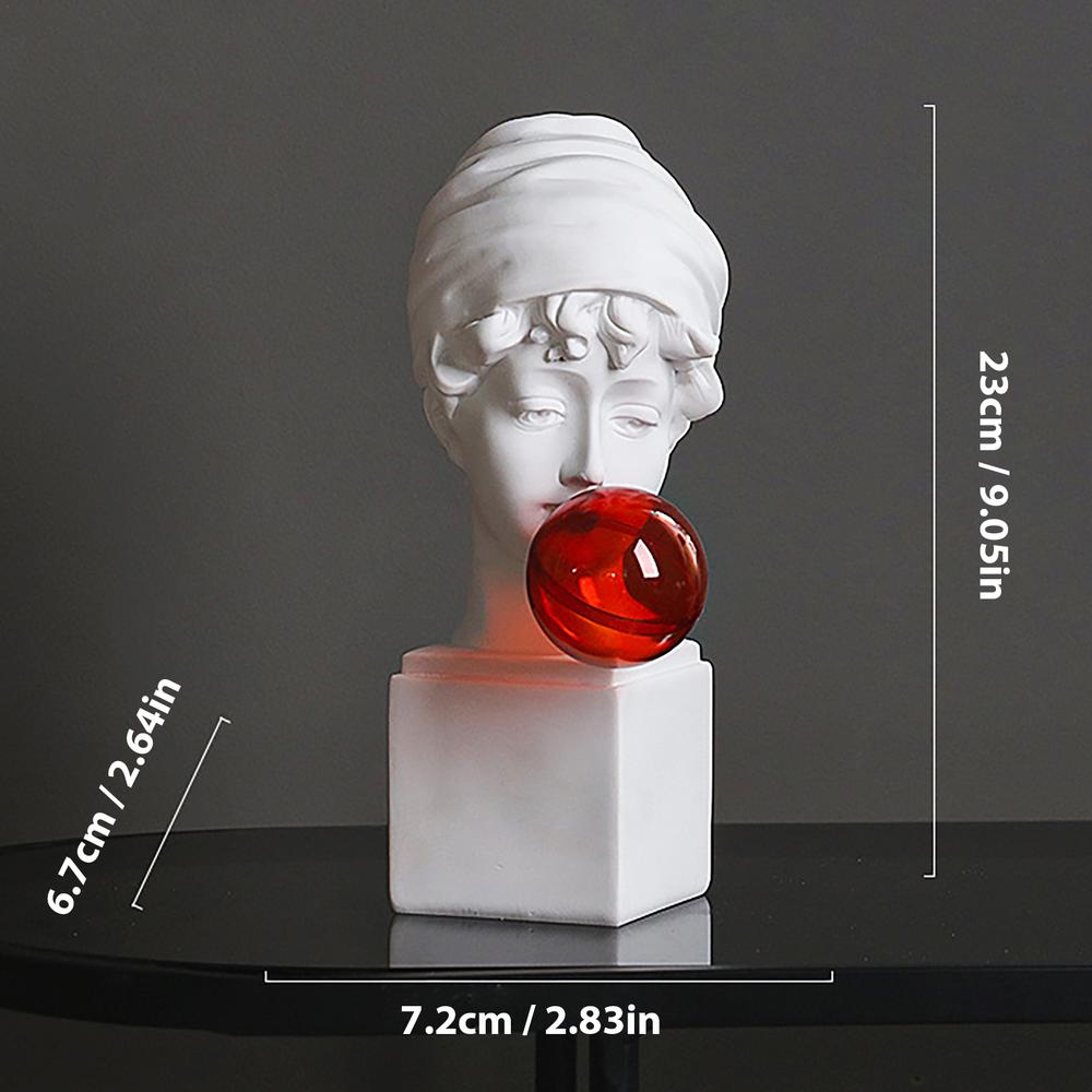 Unique Resin David Statue Creative Bubble Blowing David Sculpture Resin Gypsum Figurine Home Bookshelf Desktop Art Decoration