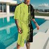 Men Black Grey Gradient Short Sleeve T Shirt And Matching Knee Shorts Two Piece Outfit