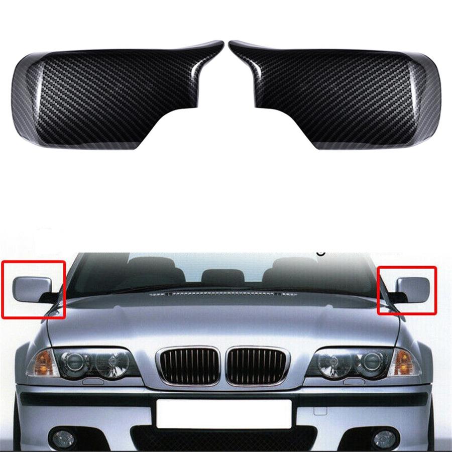 Kryty zrcátek ve vzhledu karbonových vláken pro BMW E46 316i 318i 325i 330i Sedan 98-05