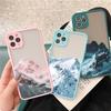 Aesthetic Snow Mountain Painting Phone Case for iPhone 7 8 Plus SE2 X XR XS MAX 15 14 12 13 mini 11 Pro Max Shockproof Cover