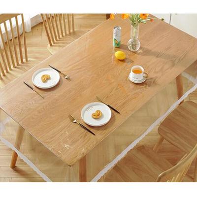 Popular Lace Soft Glass Transparent Pvc Oilcloth Table Cloth Cover Waterproof Coffee Tablecloth Christmas Party Wedding Decor