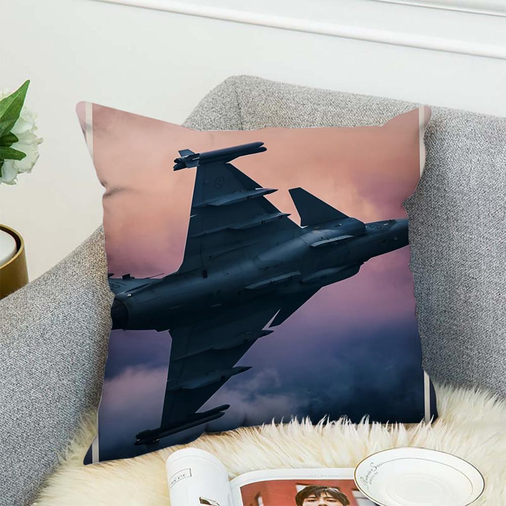Modern Fighter Jets Cool Pillow Case For Car Sofa Decorative Home Double-sided Print Plush Square Throw Pillow Cushion Cover