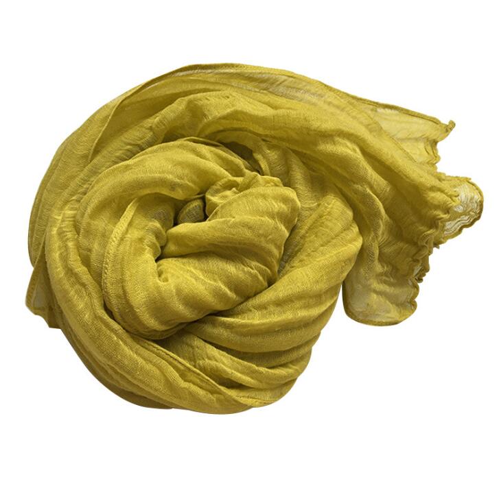 60x230cm New Arrival Soft Solid Color Women 100% Linen Scarf Summer Travel Sunscreen Long Shawl Elegant Hijab Women Foulard