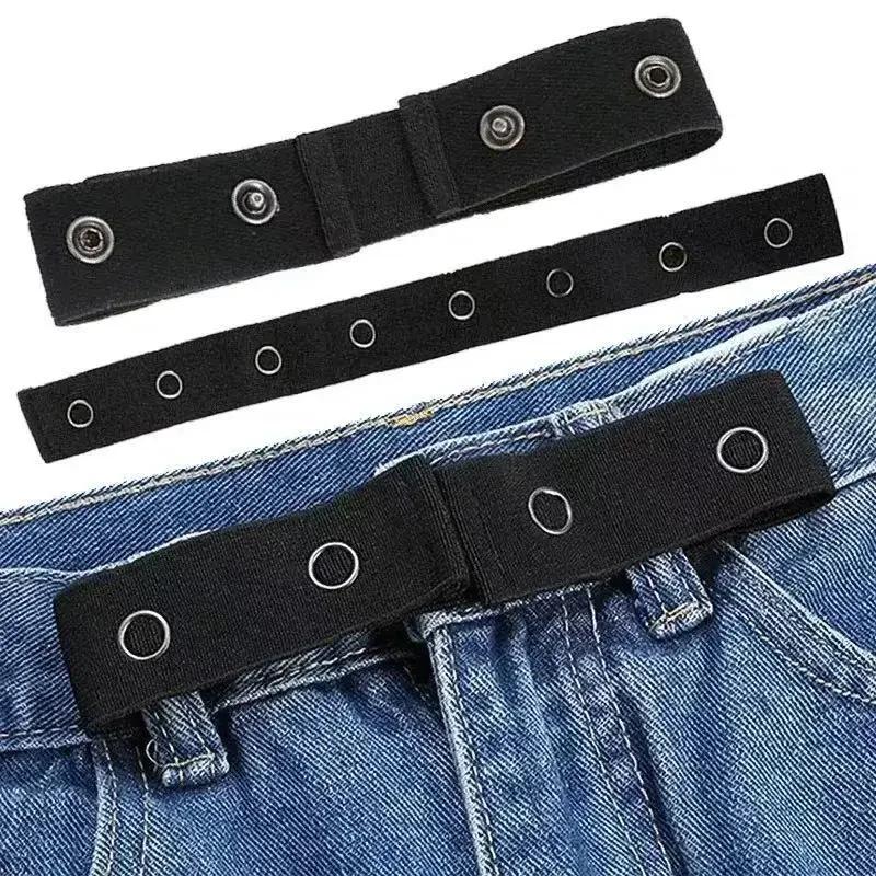 Invisible Jeans Belt Buckle Free Elastic Women's Belt Buckle Extension Elastic Expansion Adjustment Buckle Elastic Men Lazy Belt