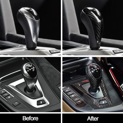 1pcs Carbon Fiber Black Center Console Gear Shift Knob Trim Cover For BMW M2 F87 M3 F80 M4 F82 M5 F83 F10 F85 X5M F86 X6M F12