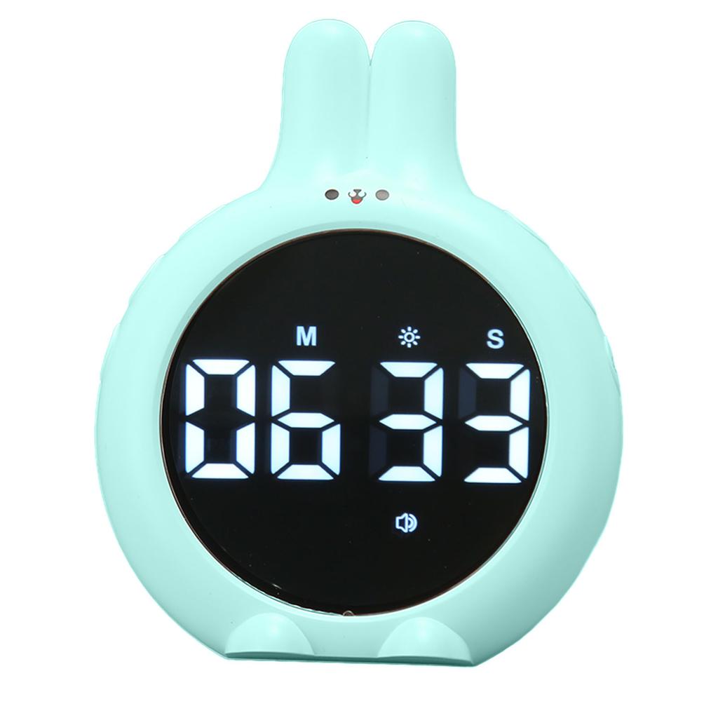 Kids Timer Night Light Cute Cartoon Rabbit Digital Countdown Timer for Cooking Sports Exercise Sky Blue