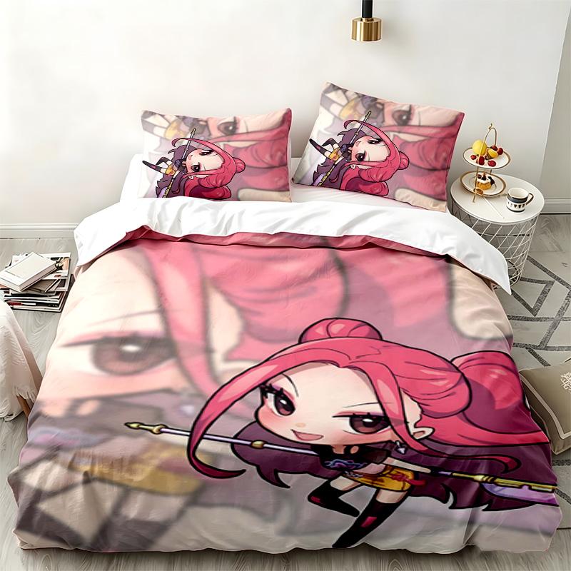 Kpop şeytan avcıları 3 parçalı set Yatak odası kullanımı için mükemmel Rahat nevresim takımı bir yorgan kılıfı ve iki yastık kılıfı içerir İdeal doğum günü veya Noel hediyesi