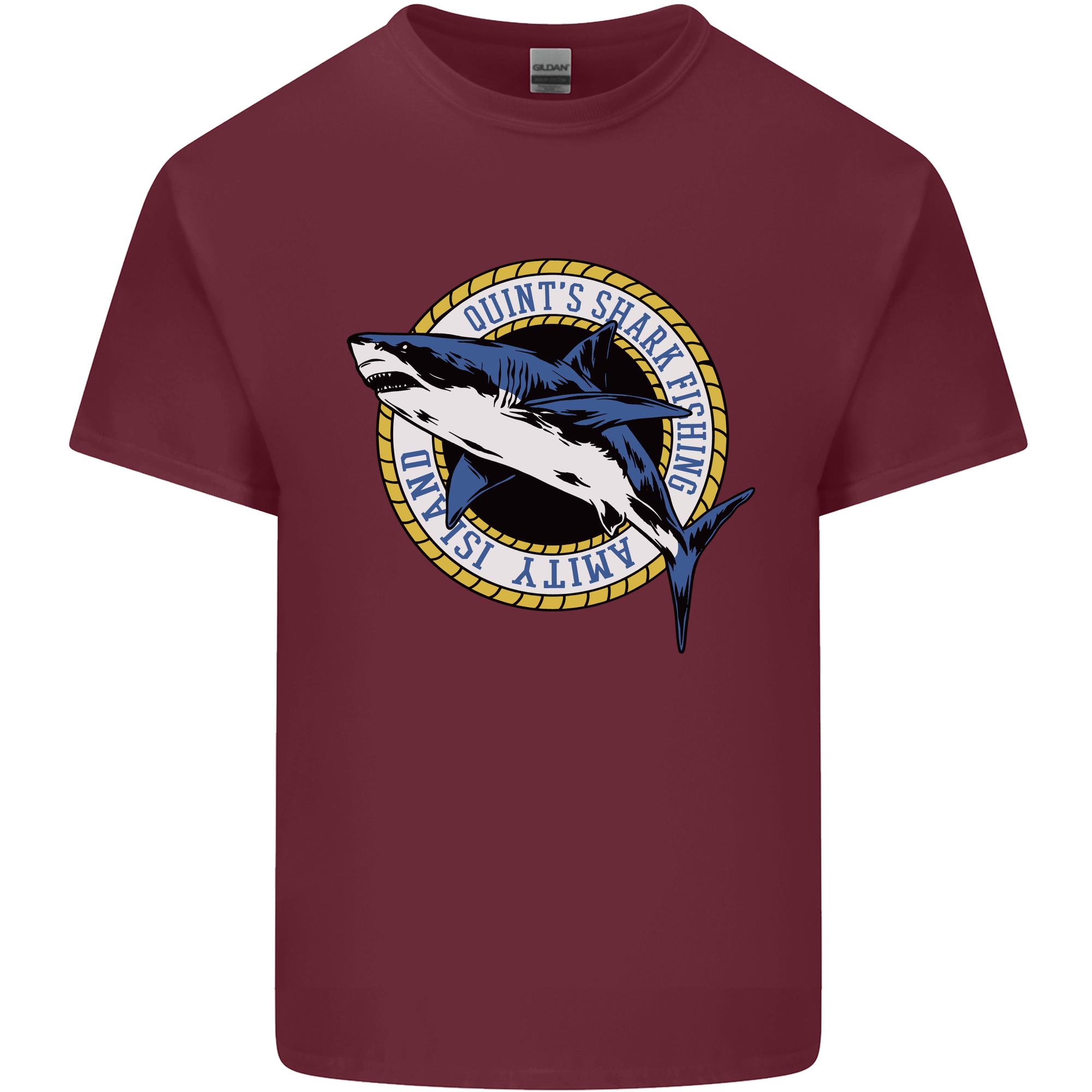 Quints Shark Fishing Amnity Island Great White Unisexs Light Cotton TShirt S