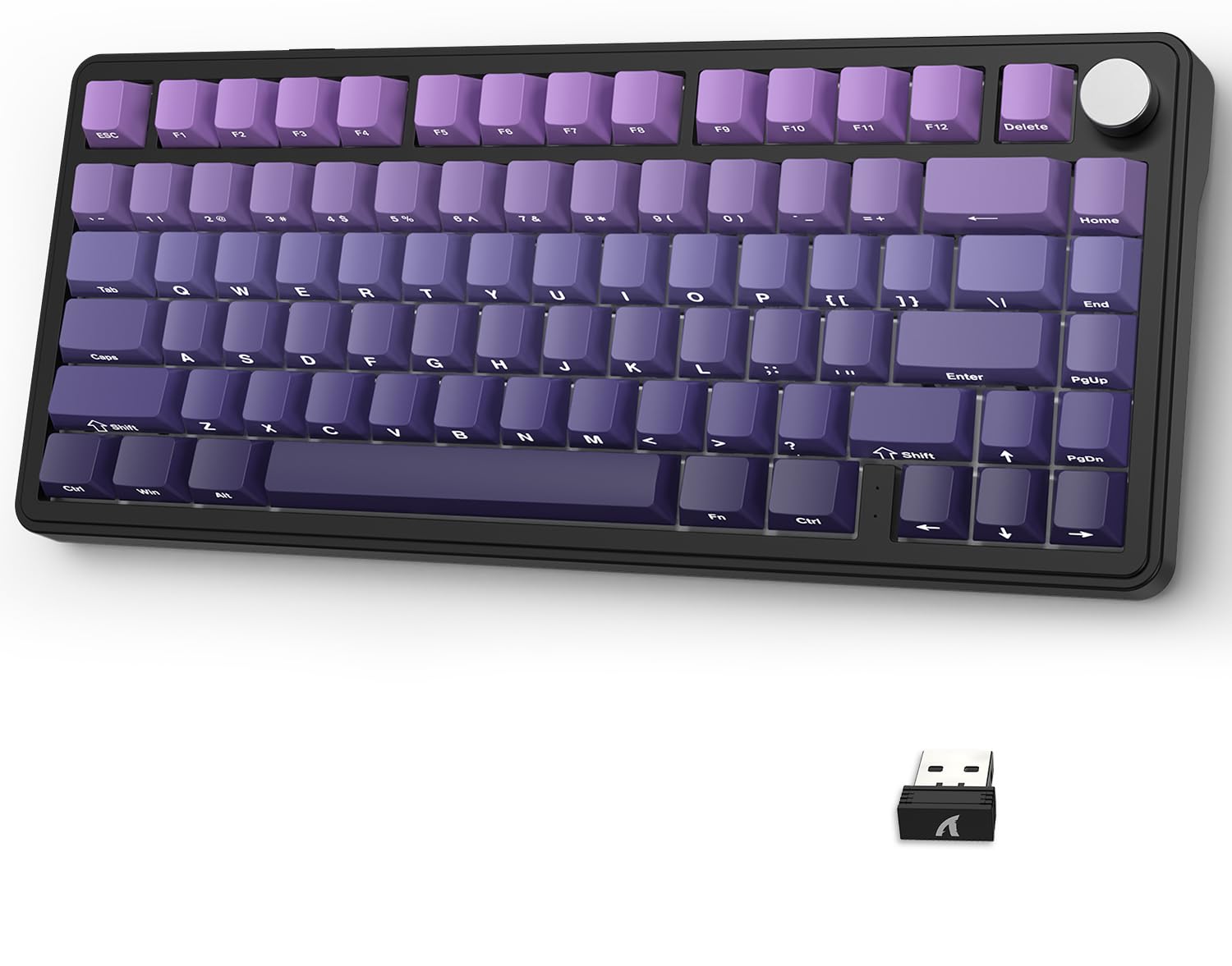 

ATTACK SHARK x AJAZZ X85 Gaming Keyboard Mechanical Keyboard Bluetooth Wireless White Jade Switch Gasket Mount Linear Side Engraved PBT Cherry Keycap фіолетовий