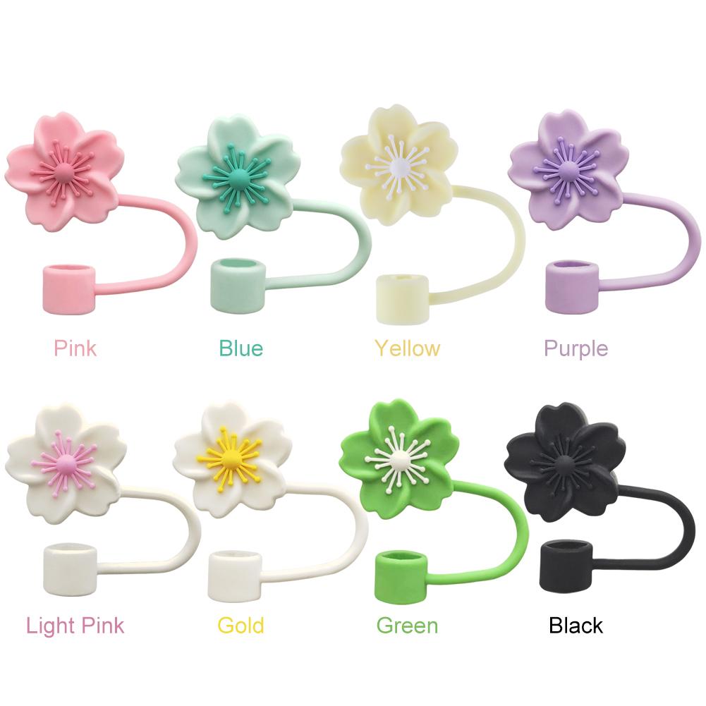 Flower Straw Cover Cap Reusable 10mm Straw Topper Cup Accessories Drinking Straw Cap for Stanley Cup Gifts for Kids Party Favors