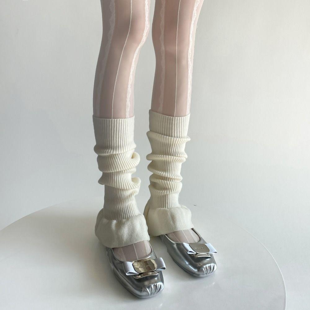 Ballet Style Knitted Foot Cover Y2K Women Leg Warmers Fashion Mid-tube Socks  Girl