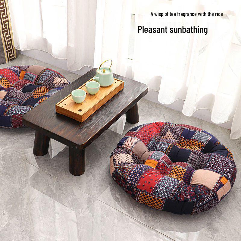 Colorful Bohemian-Style Cotton Linen Floor Cushion: Ethnic Meditation Seat Tatami Mat for B&B