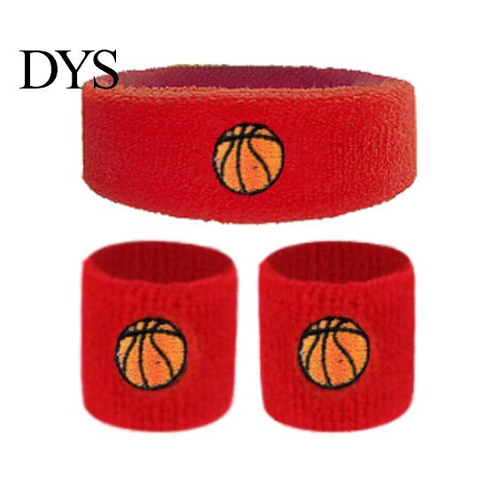 Sports Headband 1 Set Kids Wristband Ball Embroidery Stretch Breathable High Elasticity Sweat Absorbing Boys Girls Knitted Basketball Volleyball Wrist