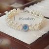 S925 Sterling Silver Bracelet with Pink Chalcedony, Aquamarine, and Pearls - Elegant Women's Beaded Jewelry