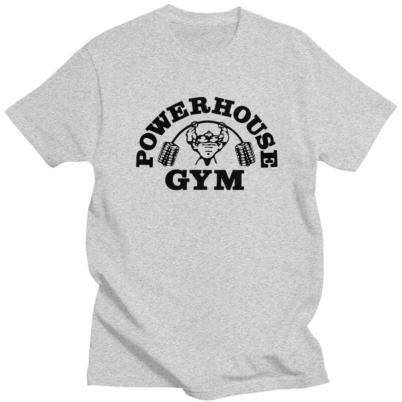 Custom Cool Powerhouse Gym T Shirt Men Short Sleeve 100 Cotton Tshirt Casual Fitness Building Muscle Tee Tops Fashion Tshirt