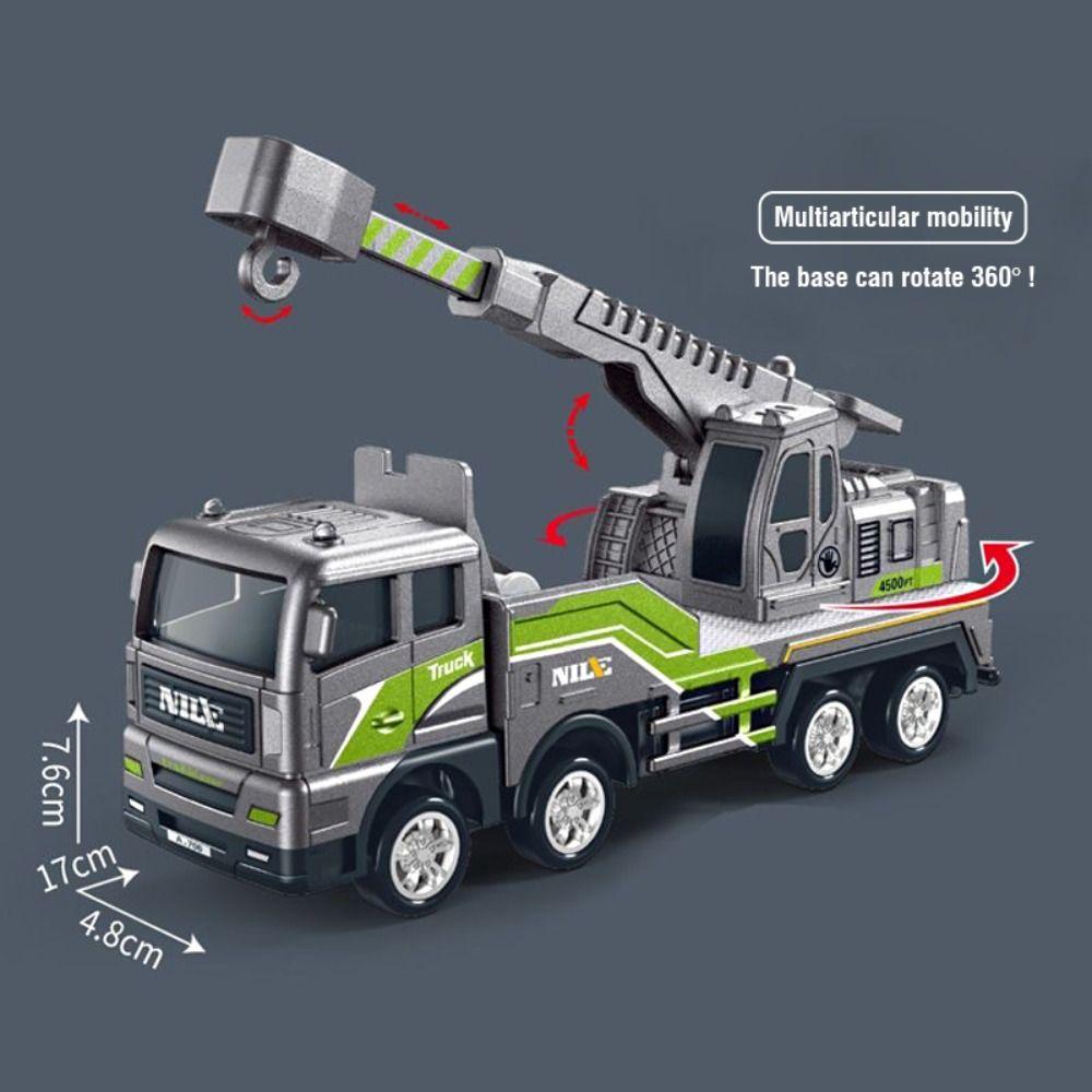 Simulation Engineering Car Model Zinc Zinc Alloy Diecast Vehicle Excavator Crane Truck Toys  Kids Student