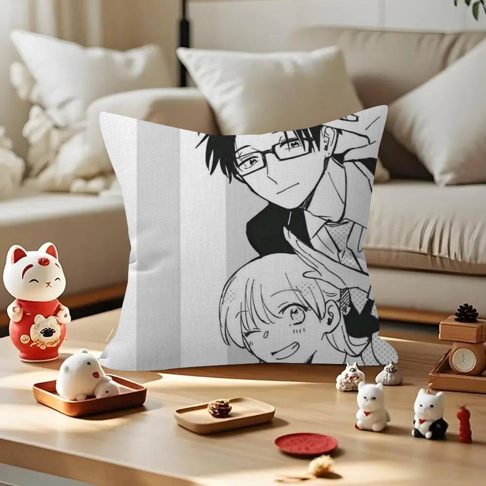 Romantic Anime W-Wotakoi  Pillow Cover Design cushion Cover decor Holiday Decorati