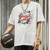 Li-Ning Sports Fashion Series Basketball Print Crew Neck Short Sleeve T-Shirt Men Tops White AHSR405-1