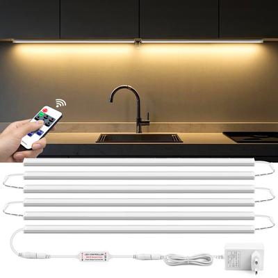 Verknüpfbare Aluminium-LED-Lichtleiste, dimmbar, RF-Fernbedienung, Rohrleiste, DIY-Küchen-Unterschrank-Theken-Werkbank-Schranklampe