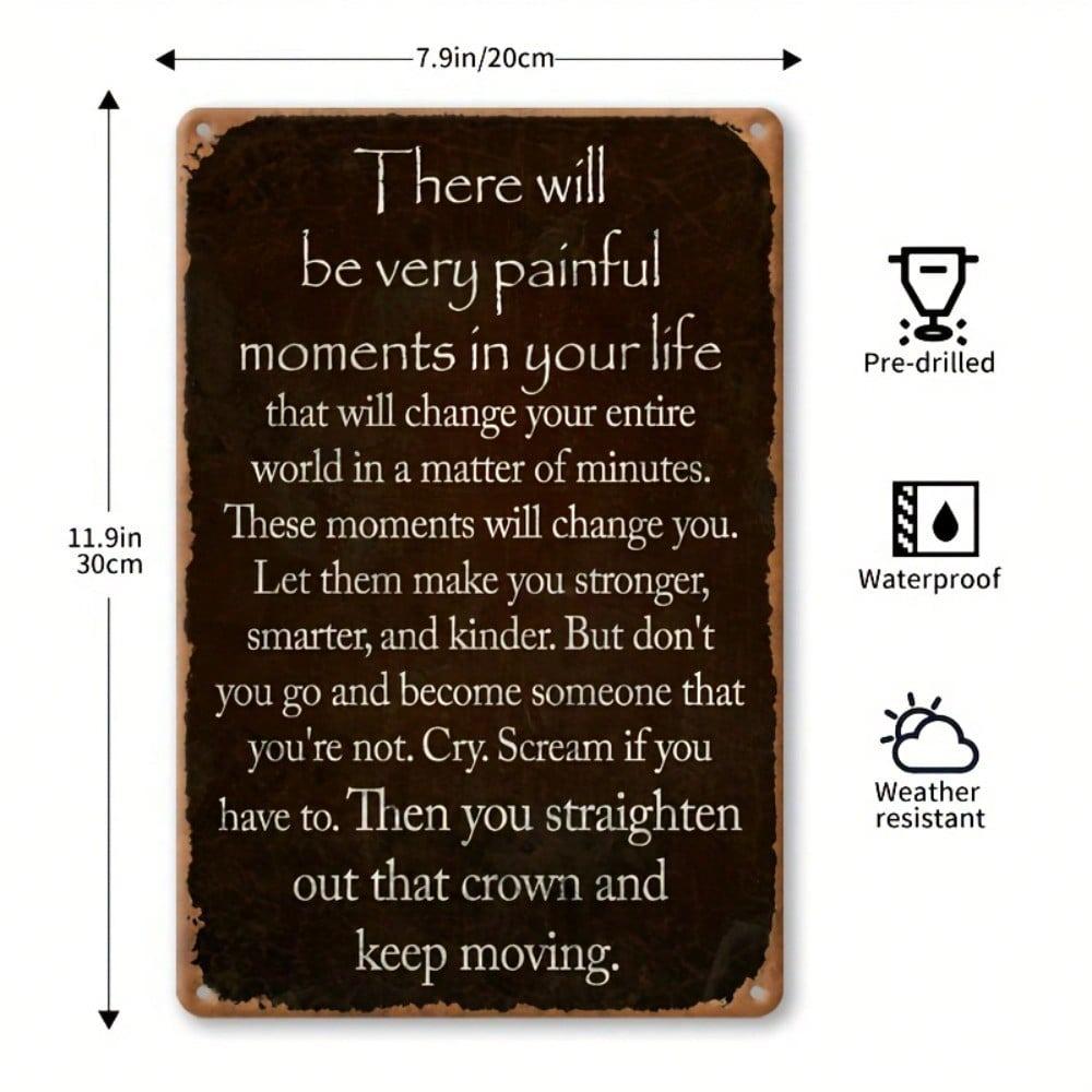 Iron Wall Art Vintage Sign Motivational Metal Plaque 8x12 Inch Waterproof Pre Drilled Holes
