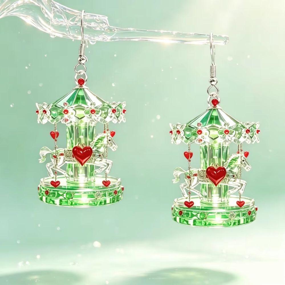 Retro Retro Carousel Earrings Mini Carousel Drop Earrings School Holiday