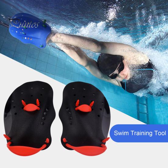 Kids Swim Fins 1 Pair Beginner Hand Paddles Swimming with Strap Ergonomic Shape Ultralight Training Children Diving Aid Tool